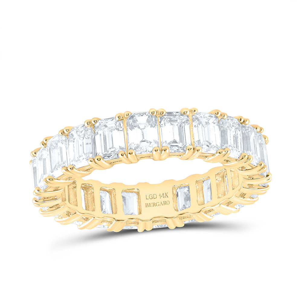 14K Yellow Or White Gold 4 5/8 Cttw Lab Grown Diamond Fashion Eternity Emerald Band