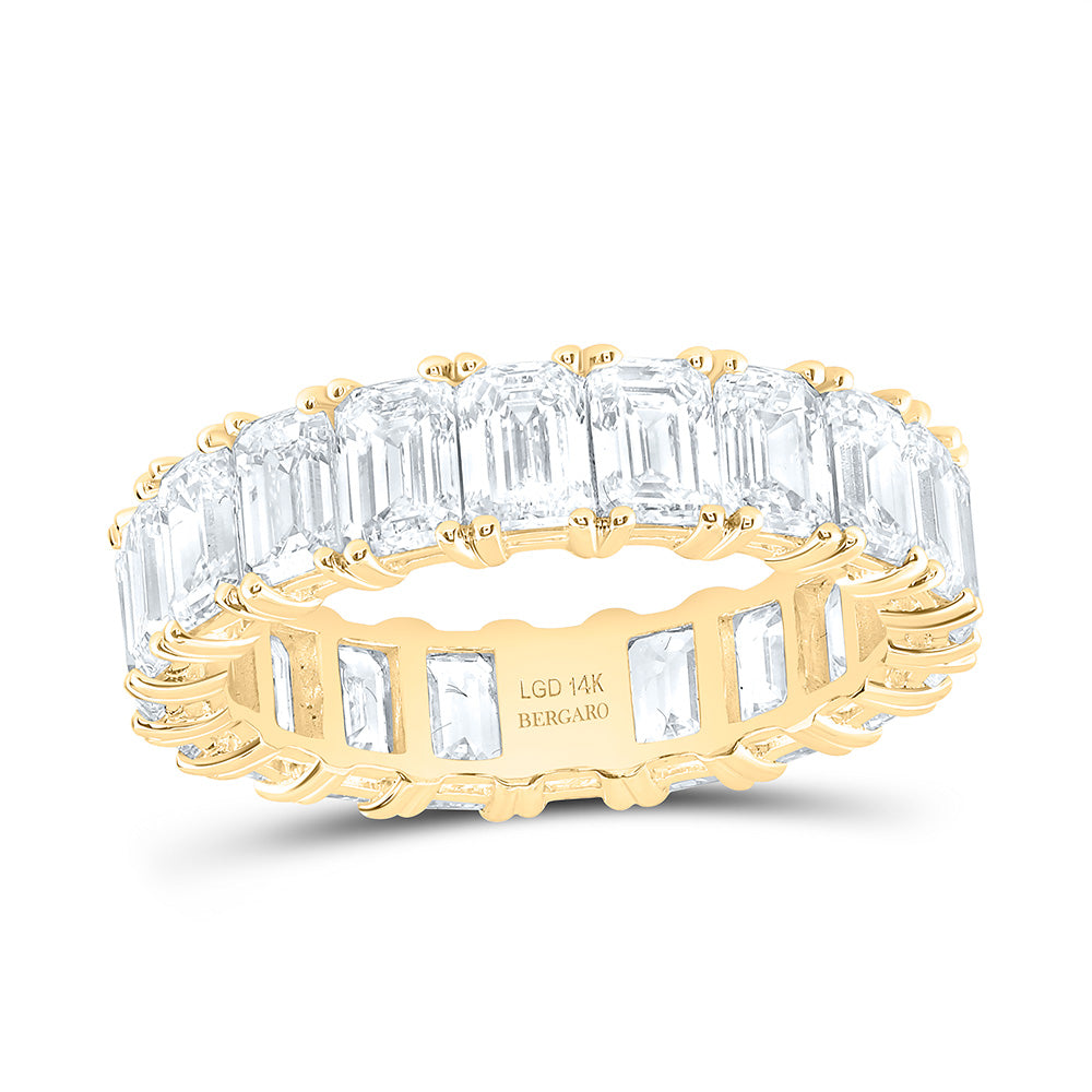 14K Yellow Or White Gold 6 Cttw Lab Grown Diamond Fashion Eternity Emerald Band