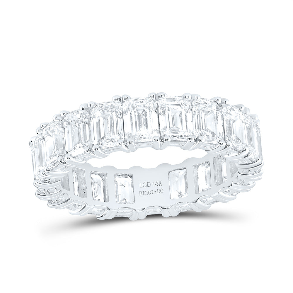 14K Yellow Or White Gold 6 Cttw Lab Grown Diamond Fashion Eternity Emerald Band