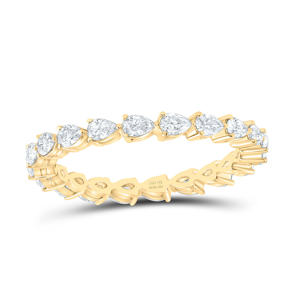 14K Yellow Or White Gold 1 Cttw Lab Grown Diamond Fashion Eternity Pear Band