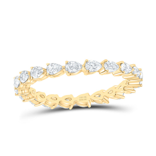 14K Yellow Or White Gold 1 Cttw Lab Grown Diamond Fashion Eternity Pear Band