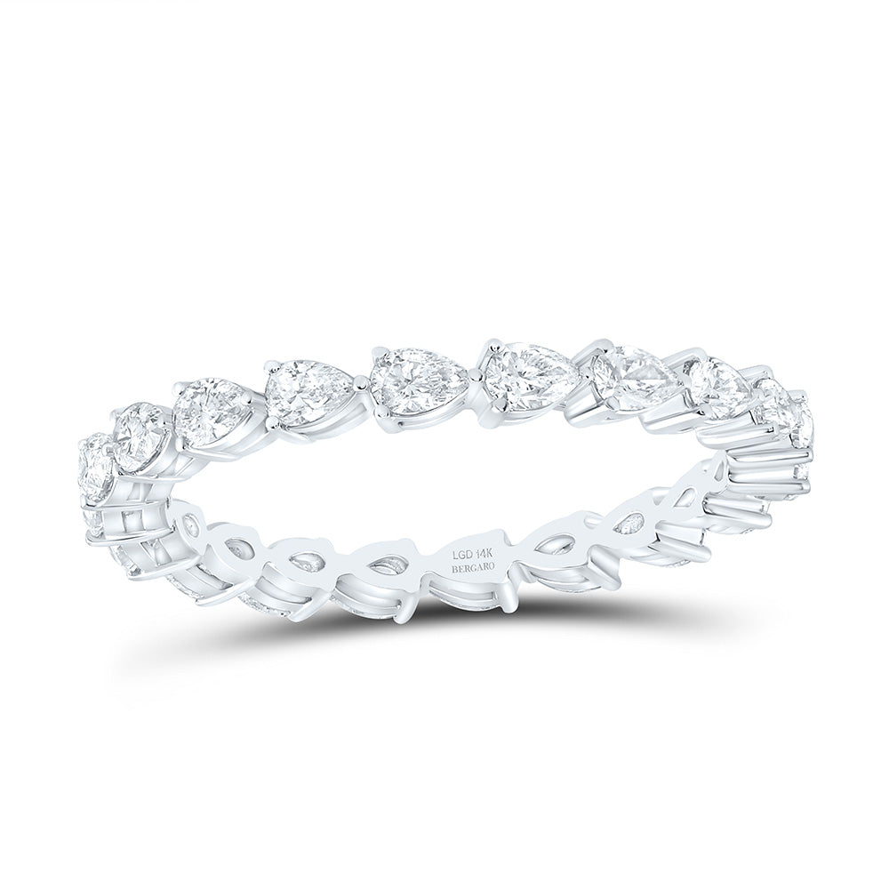 14K Yellow Or White Gold 1 Cttw Lab Grown Diamond Fashion Eternity Pear Band