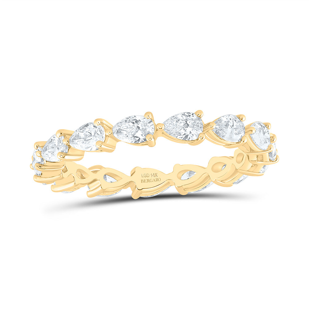 14K Yellow Or White Gold 1 1/2 Cttw Lab Grown Diamond Fashion Eternity Pear Band