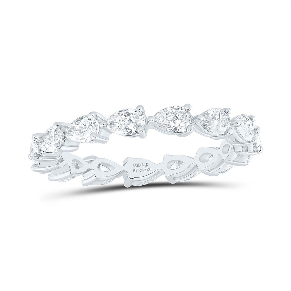 14K Yellow Or White Gold 1 1/2 Cttw Lab Grown Diamond Fashion Eternity Pear Band