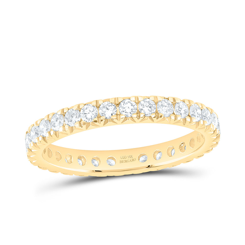 14K Yellow Or White Gold 7/8 Cttw Lab Grown Diamond Eternity Fashion Round Band