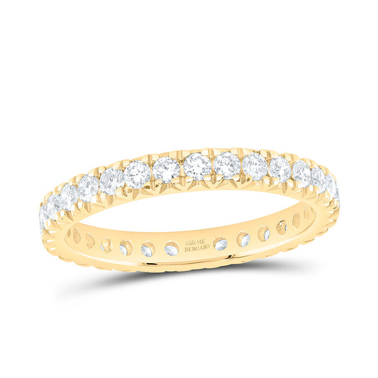14K Yellow Or White Gold 7/8 Cttw Lab Grown Diamond Eternity Fashion Round Band