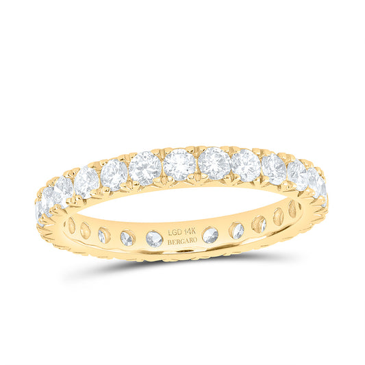 14K Yellow Or White Gold 1 3/8 Cttw Lab Grown Diamond Eternity Fashion Round Band