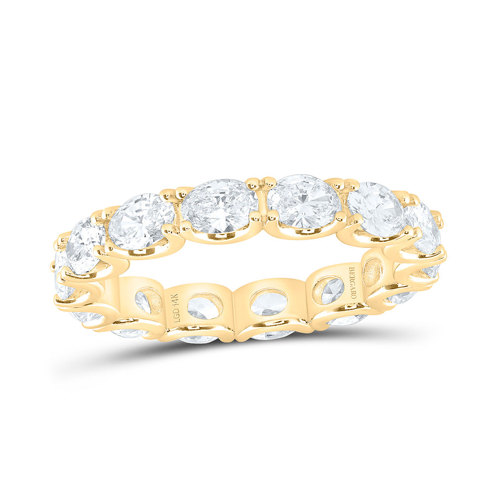 14K Yellow Or White Gold 2 3/4 Cttw Lab Grown Diamond Fashion Eternity Oval Band