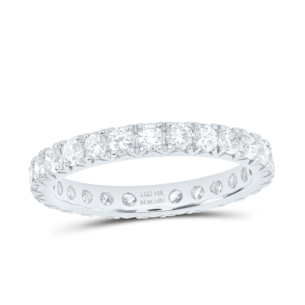 14K Yellow Or White Gold 1 3/8 Cttw Lab Grown Diamond Eternity Fashion Round Band