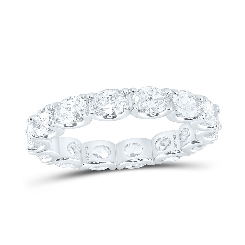 14K Yellow Or White Gold 2 3/4 Cttw Lab Grown Diamond Fashion Eternity Oval Band