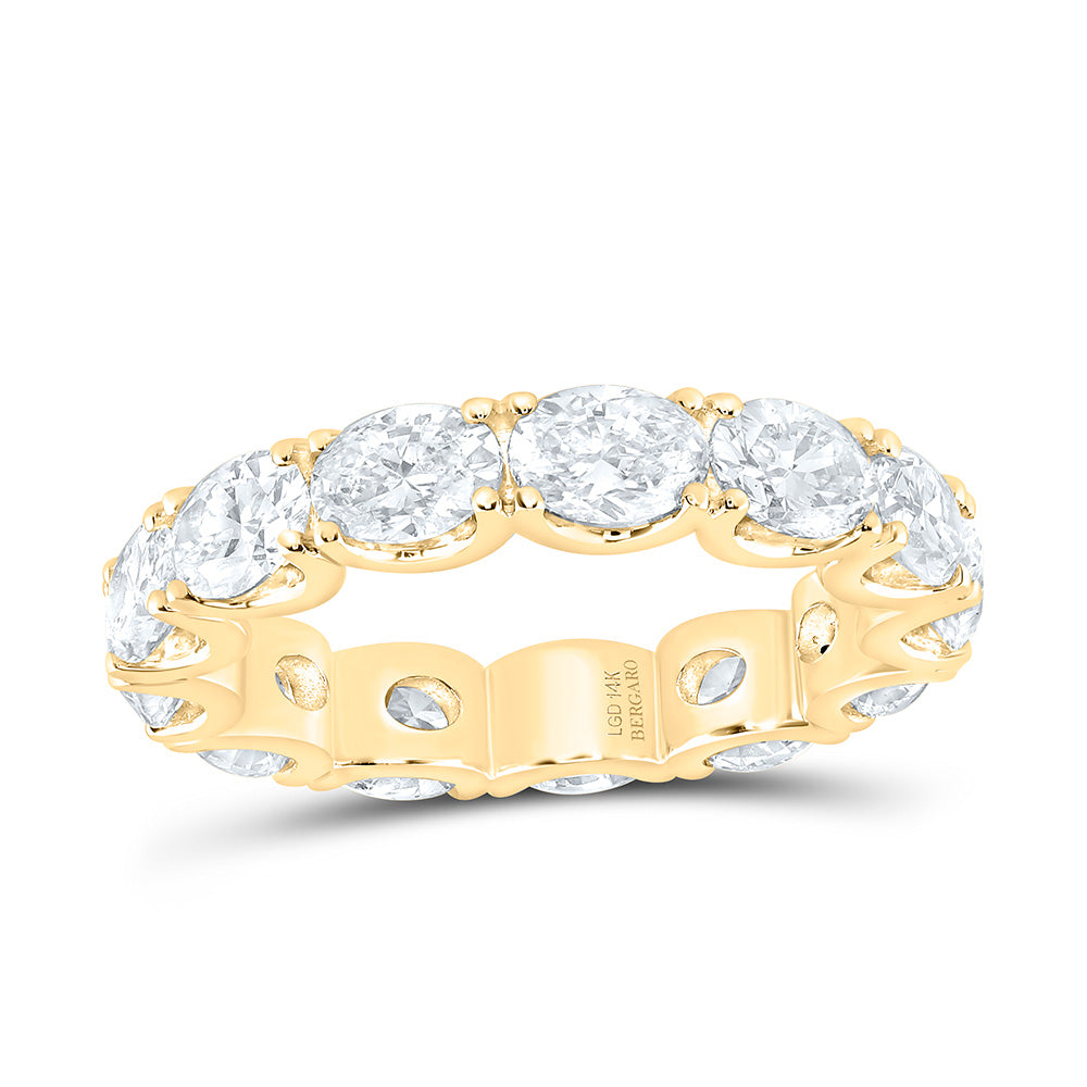 14K Yellow Or White Gold 4 1/3 Cttw Lab Grown Diamond Fashion Eternity Oval Band