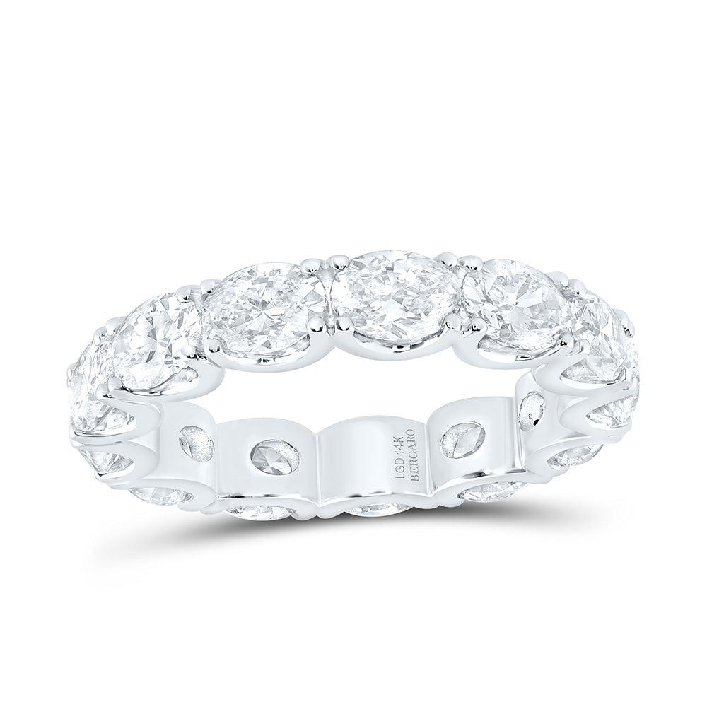 14K Yellow Or White Gold 4 1/3 Cttw Lab Grown Diamond Fashion Eternity Oval Band