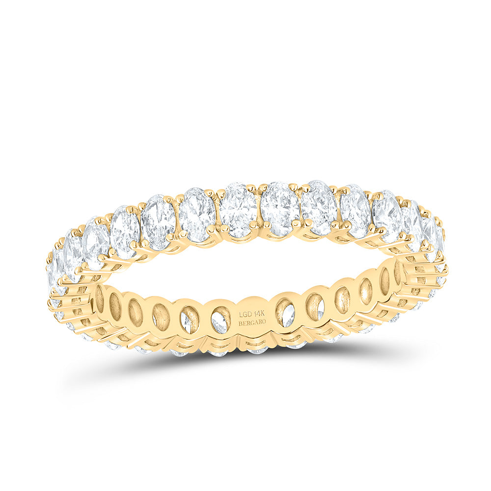 14K Yellow Or White Gold 1 1/2 Cttw Lab Grown Diamond Fashion Eternity Oval Band