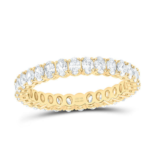 14K Yellow Or White Gold 1 1/2 Cttw Lab Grown Diamond Fashion Eternity Oval Band