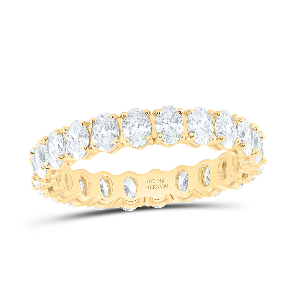 14K Yellow Or White Gold 2 1/4 Cttw Lab Grown Diamond Fashion Eternity Oval Band