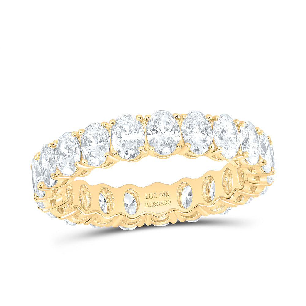 14K Yellow Or White Gold 3 1/3 Cttw Lab Grown Diamond Fashion Eternity Oval Band
