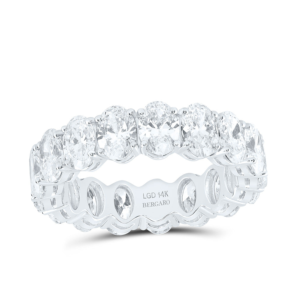 14K Yellow Or White Gold 5 5/8 Cttw Lab Grown Diamond Fashion Eternity Oval Band
