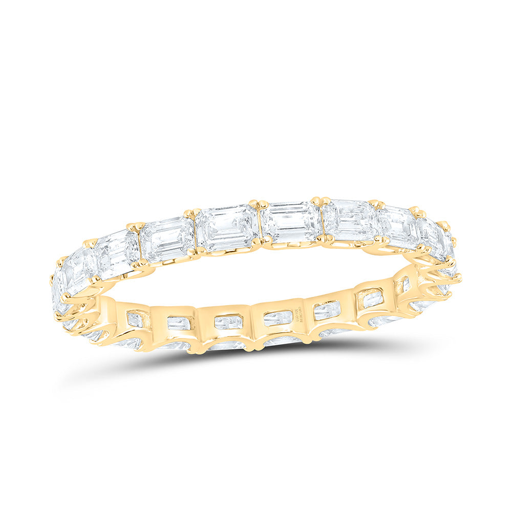 14K Yellow Or White Gold 2 Cttw Lab Grown Diamond Fashion Eternity Emerald Band