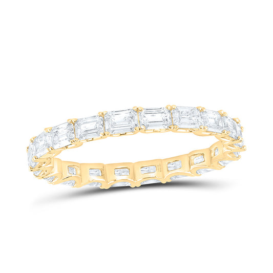 14K Yellow Or White Gold 2 Cttw Lab Grown Diamond Fashion Eternity Emerald Band