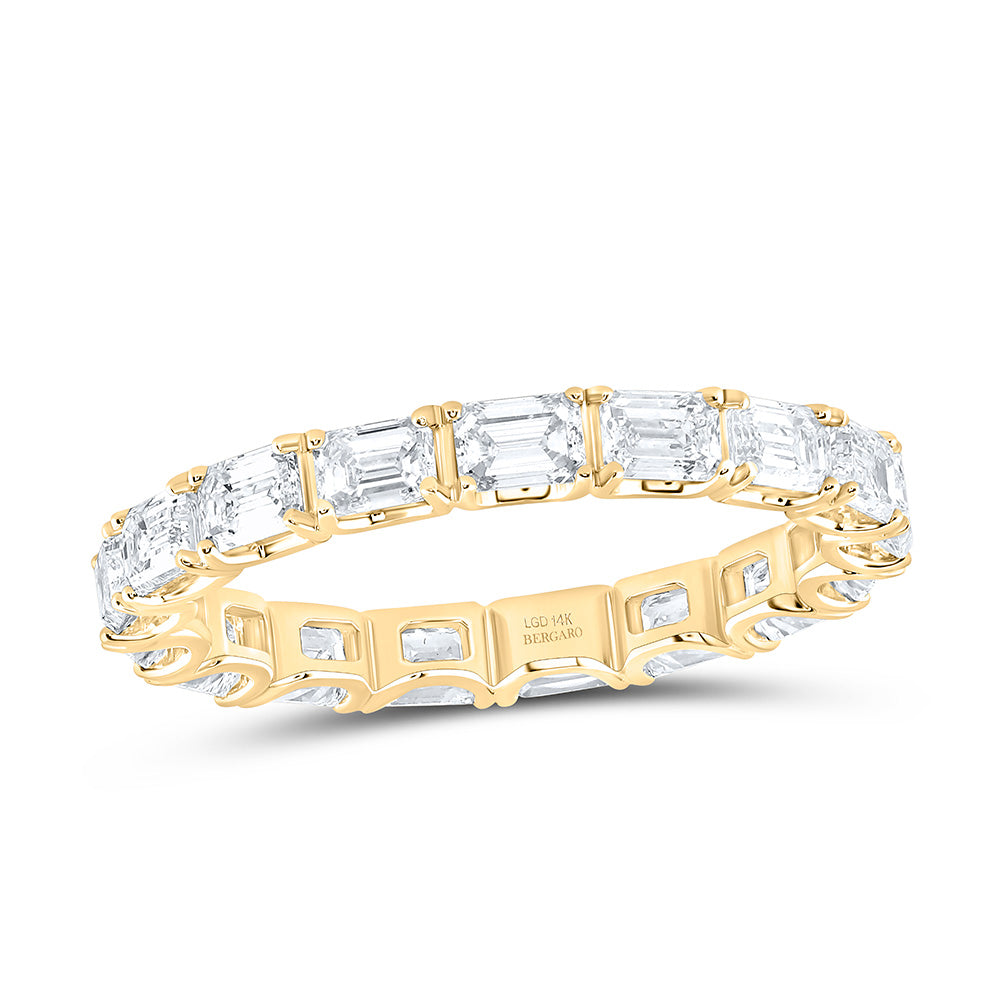 14K Yellow Or White Gold 2 3/8 Cttw Lab Grown Diamond Fashion Eternity Emerald Band