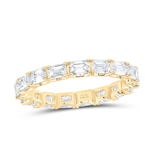 14K Yellow Or White Gold 2 3/8 Cttw Lab Grown Diamond Fashion Eternity Emerald Band