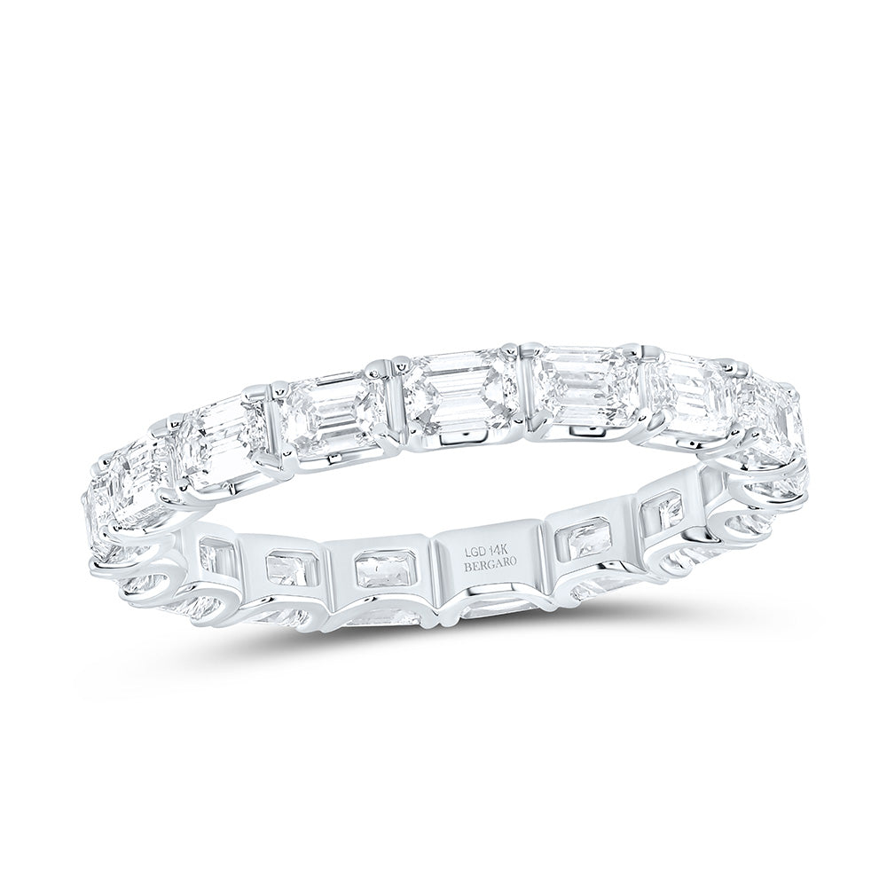 14K Yellow Or White Gold 2 3/8 Cttw Lab Grown Diamond Fashion Eternity Emerald Band