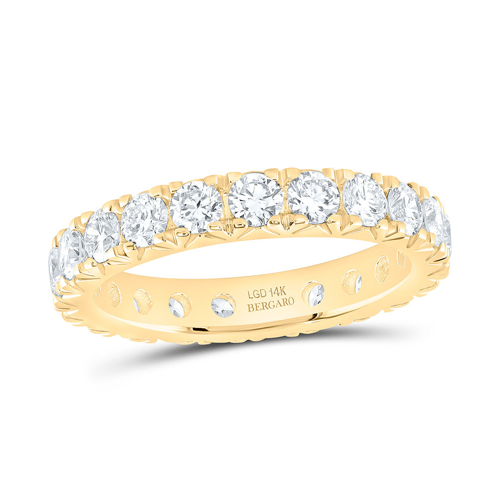 14K Yellow Or White Gold 2 Cttw Lab Grown Diamond Eternity Fashion Round Band