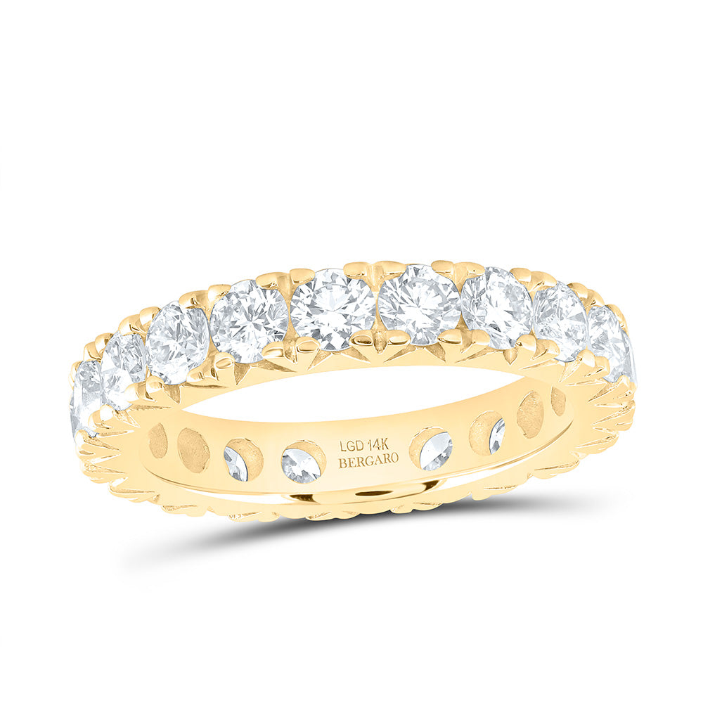 14K Yellow Or White Gold 3 Cttw Lab Grown Diamond Eternity Fashion Round Band