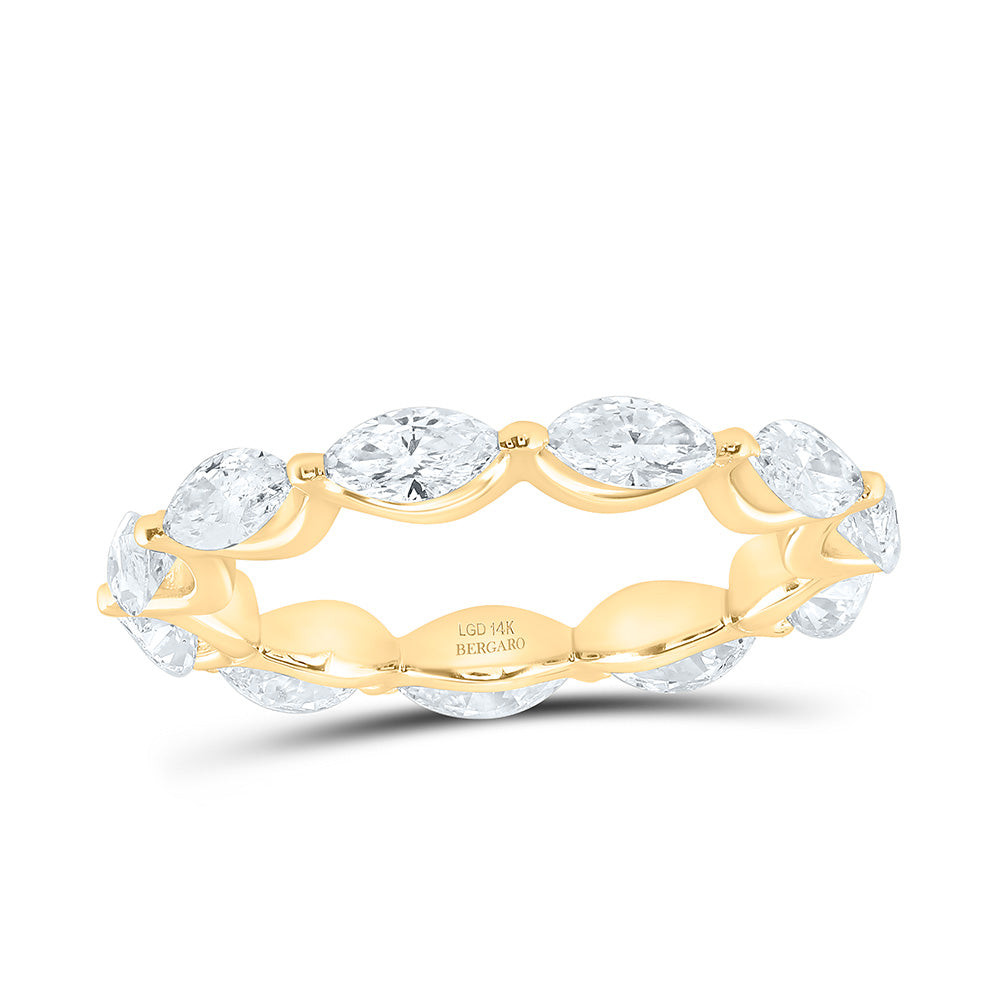 14K Yellow Or White Gold 2 1/5 Cttw Lab Grown Diamond Fashion Eternity Marquise Band