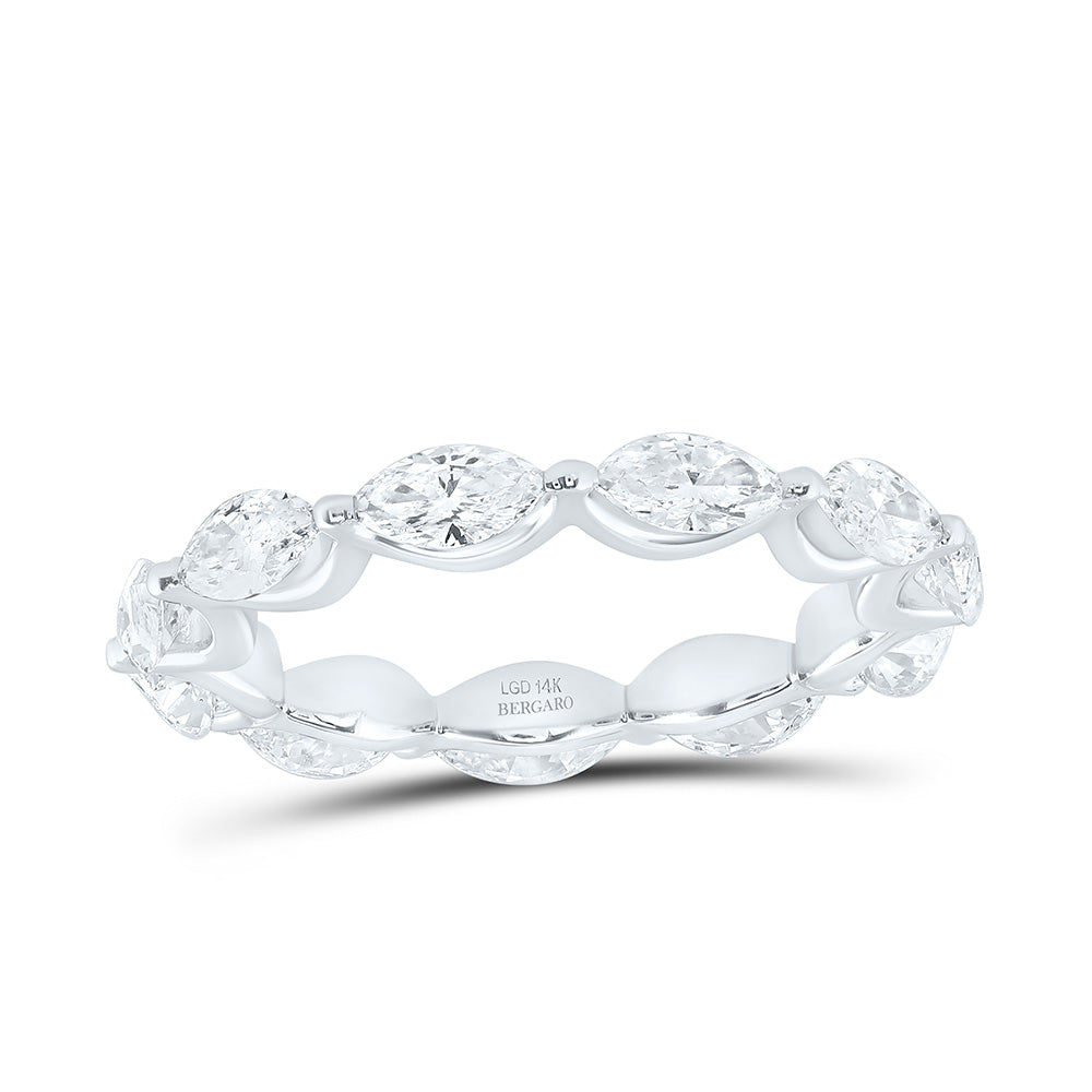 14K Yellow Or White Gold 2 1/5 Cttw Lab Grown Diamond Fashion Eternity Marquise Band