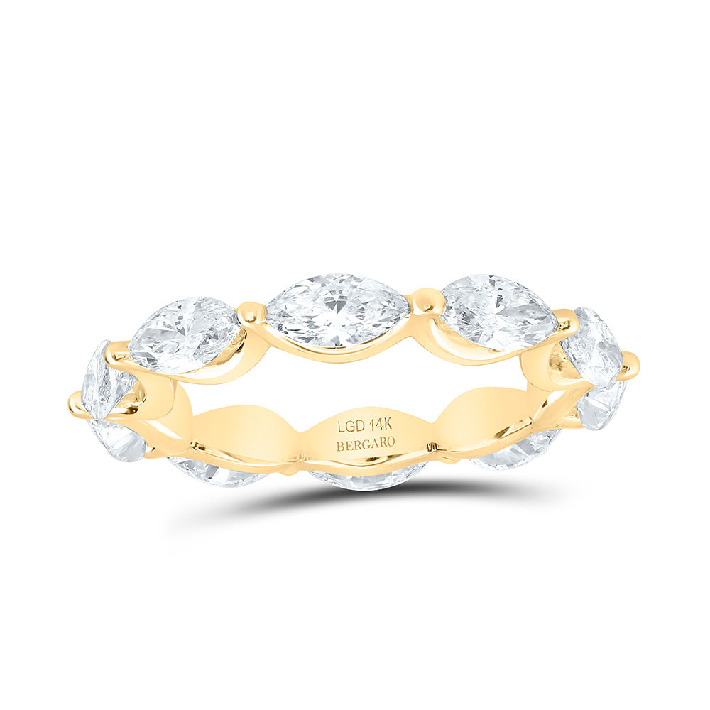 14K Yellow Or White Gold 3 1/5 Cttw Lab Grown Diamond Fashion Eternity Marquise Band