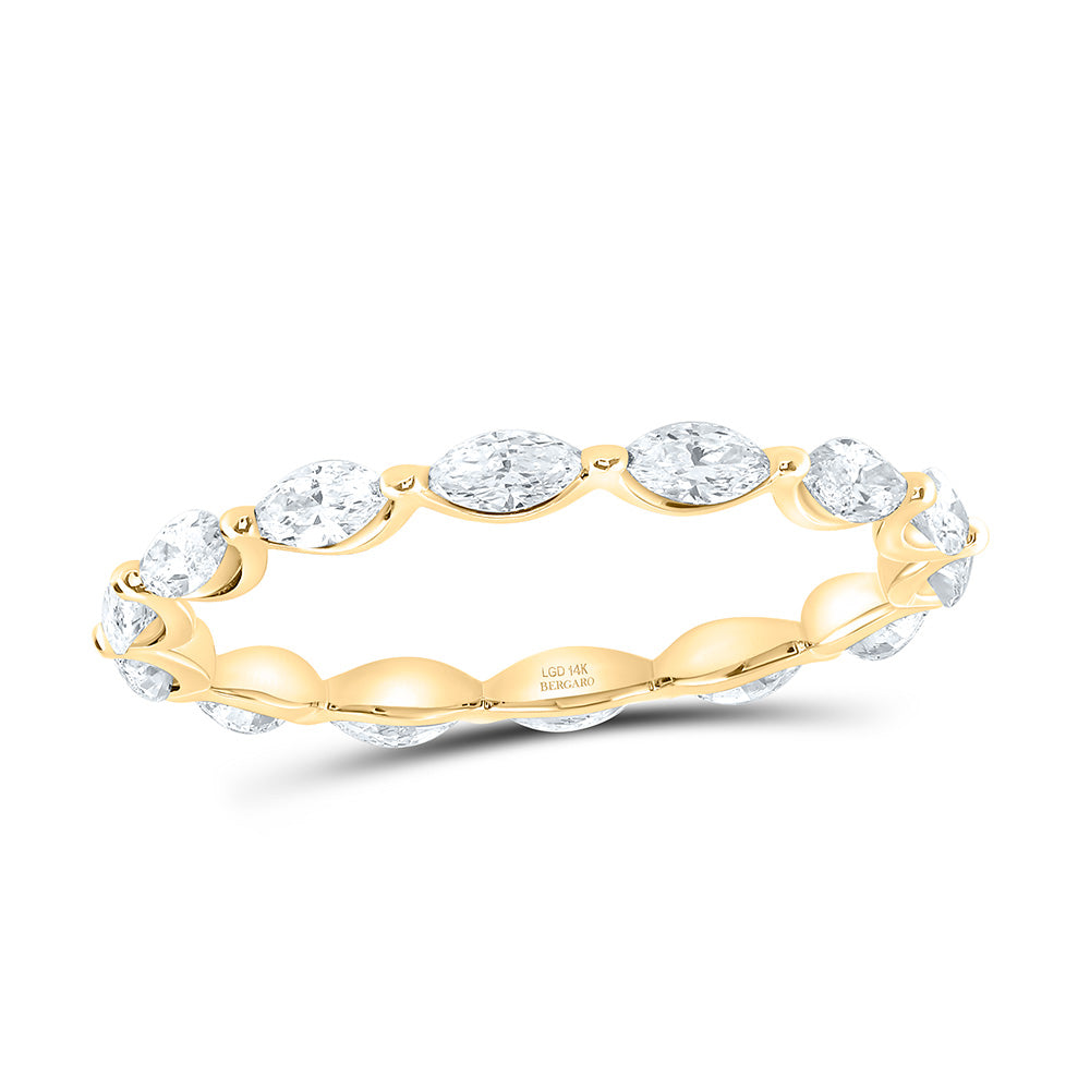 14K Yellow Or White Gold 7/8 Cttw Lab Grown Diamond Eternity Fashion Marquise Band