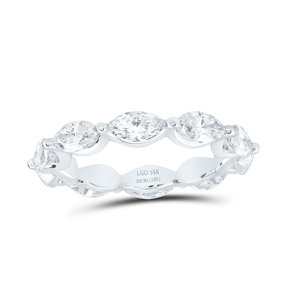 14K Yellow Or White Gold 3 1/5 Cttw Lab Grown Diamond Fashion Eternity Marquise Band
