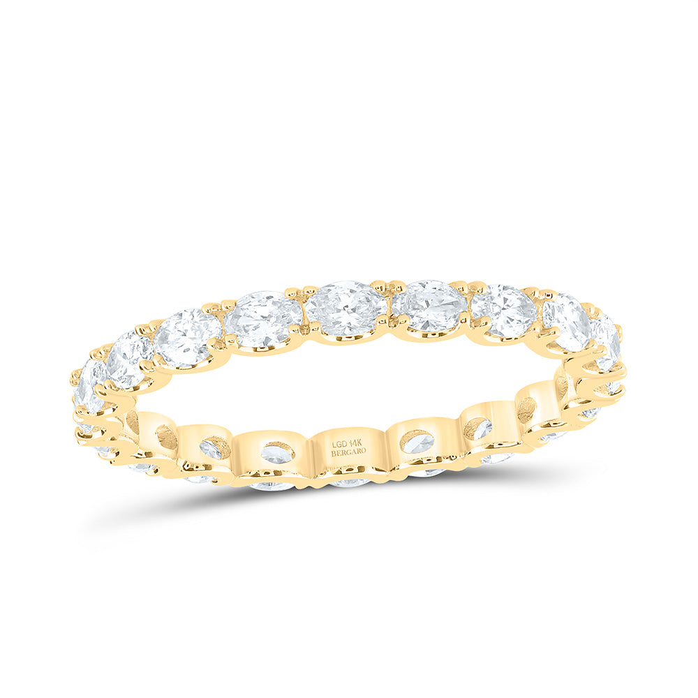 14K Yellow Or White Gold 1 Cttw Lab Grown Diamond Fashion Eternity Oval Band