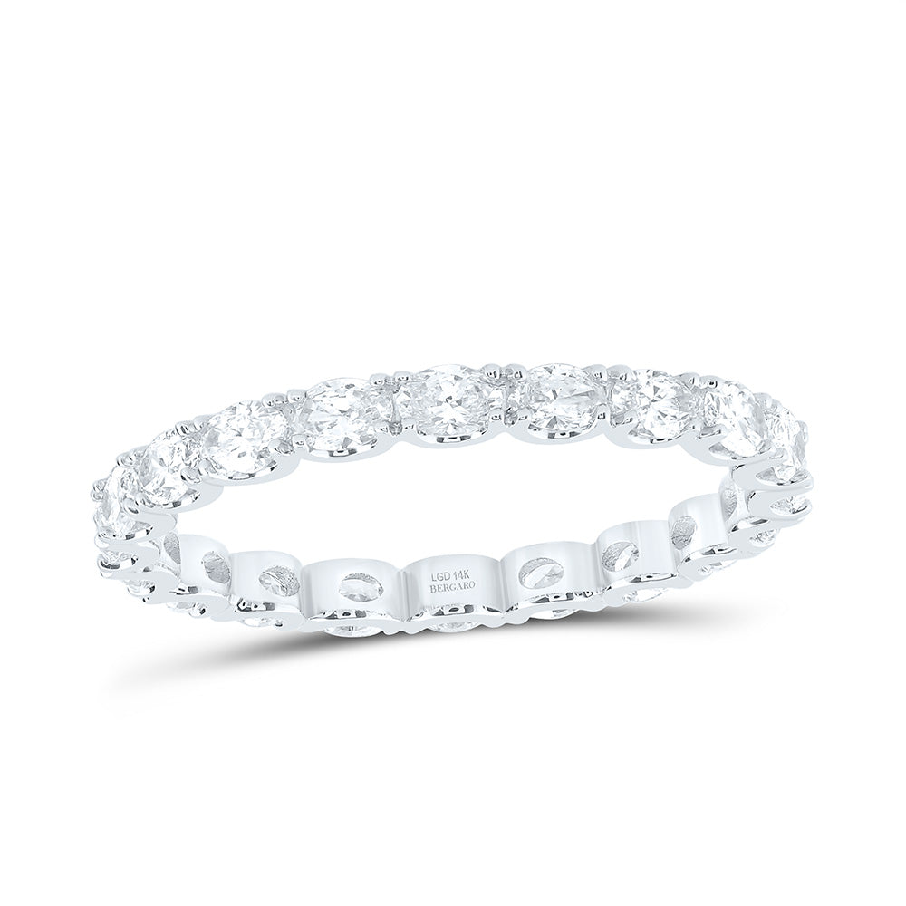 14K Yellow Or White Gold 1 Cttw Lab Grown Diamond Fashion Eternity Oval Band