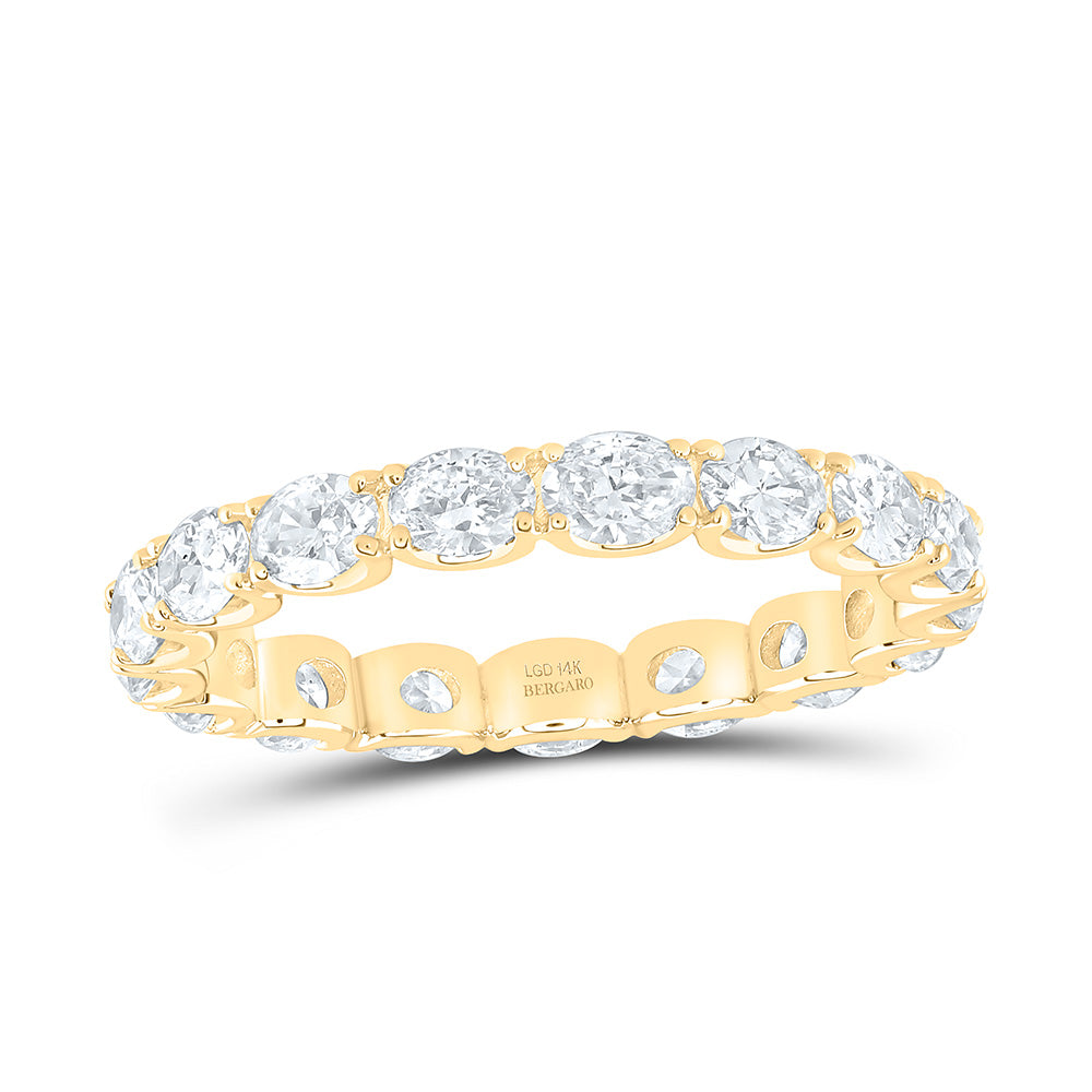 14K Yellow Or White Gold 1 3/4 Cttw Lab Grown Diamond Fashion Eternity Oval Band