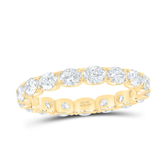 14K Yellow Or White Gold 1 3/4 Cttw Lab Grown Diamond Fashion Eternity Oval Band