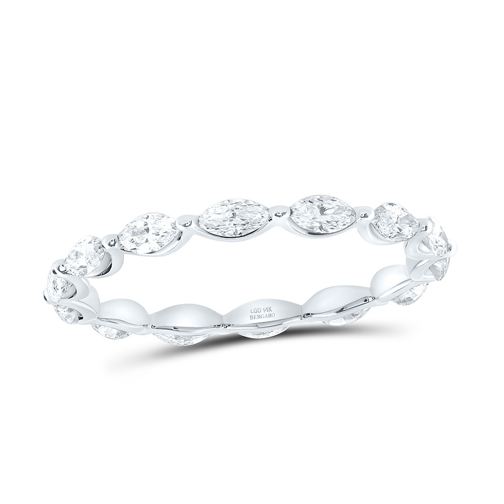 14K Yellow Or White Gold 7/8 Cttw Lab Grown Diamond Eternity Fashion Marquise Band