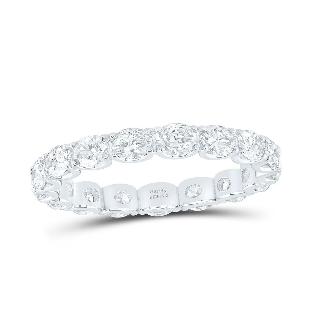 14K Yellow Or White Gold 1 3/4 Cttw Lab Grown Diamond Fashion Eternity Oval Band