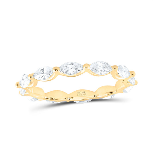 14K Yellow Or White Gold 1 1/3 Cttw Lab Grown Diamond Eternity Fashion Marquise Band