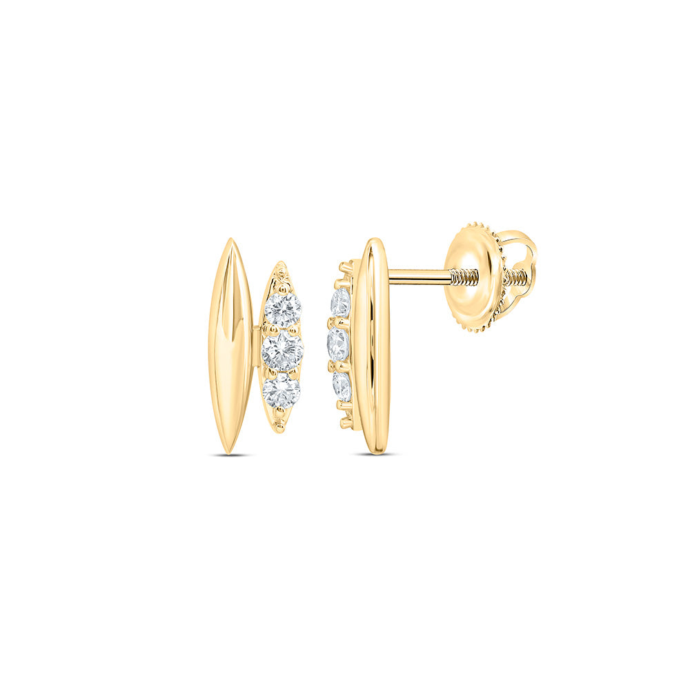 10K Yellow Or White Gold 1/4 Cttw Lab Grown Diamond Fashion Marquise Earring