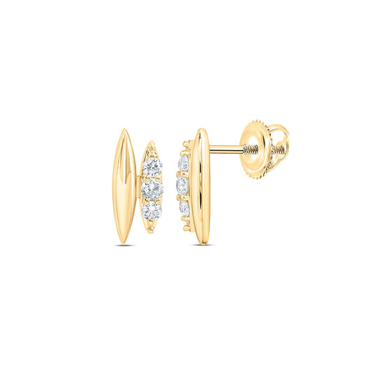 10K Yellow Or White Gold 1/4 Cttw Lab Grown Diamond Fashion Marquise Earring