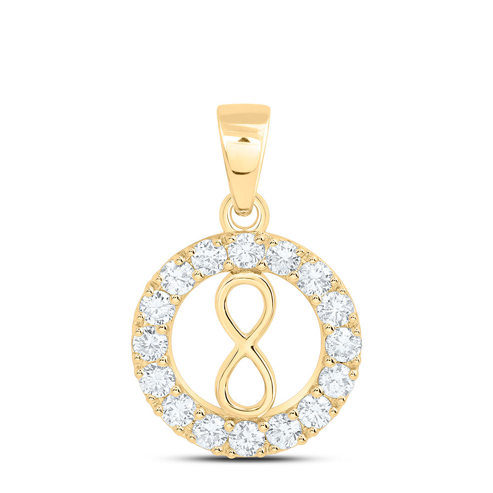 10K Yellow Or White Gold 1/2 Cttw Lab Grown Diamond Fashion Round Infinity Pendant