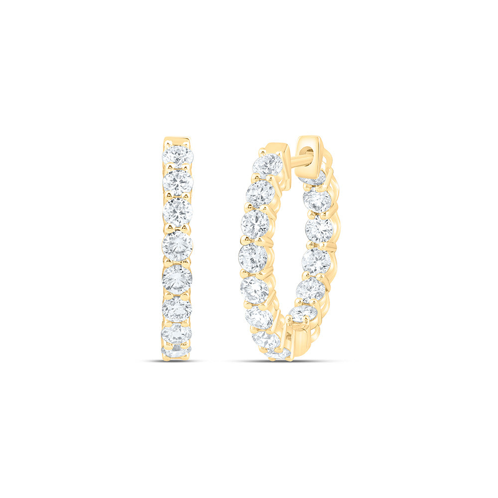 10K Yellow Or White Gold 1 Cttw Lab Grown Diamond Fashion Hoop Earring