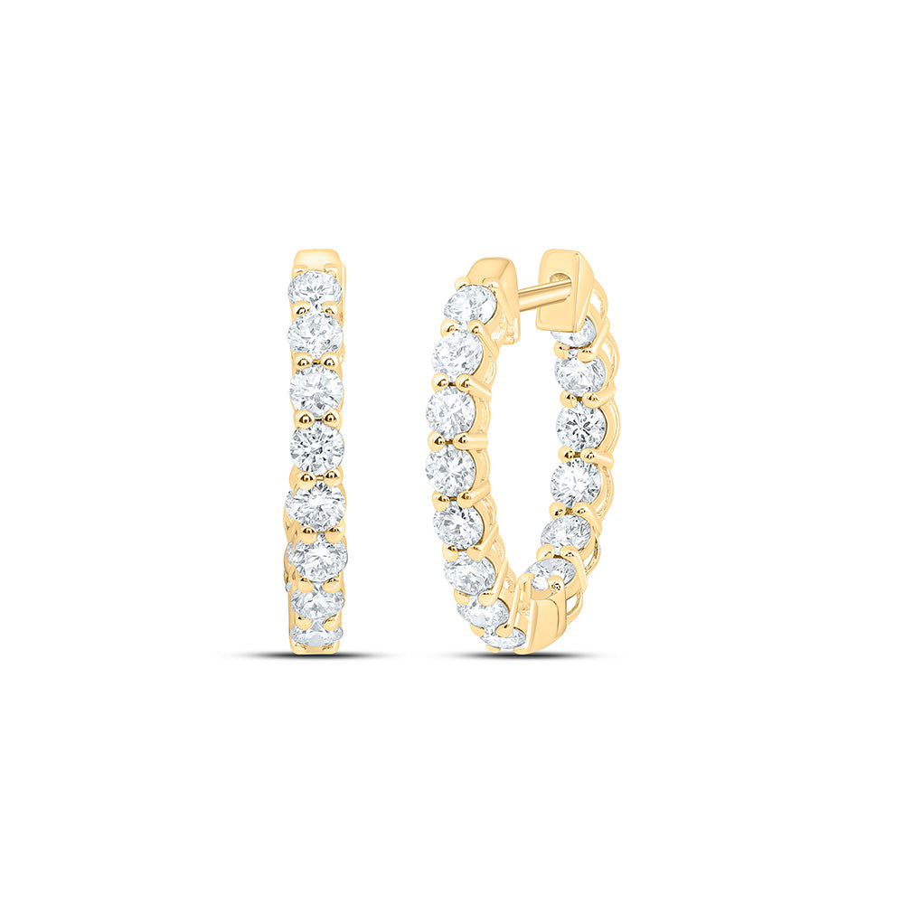 10K Yellow Or White Gold 1 3/8 Cttw Lab Grown Diamond Fashion Hoop Earring