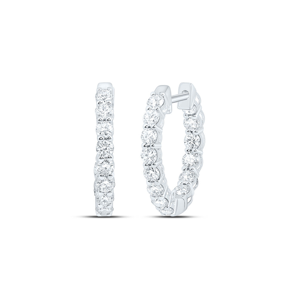 10K Yellow Or White Gold 1 3/8 Cttw Lab Grown Diamond Fashion Hoop Earring