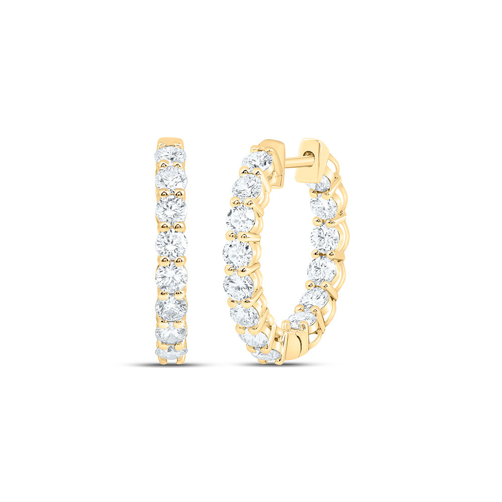 10K Yellow Or White Gold 2 Cttw Lab Grown Diamond Fashion Hoop Earring