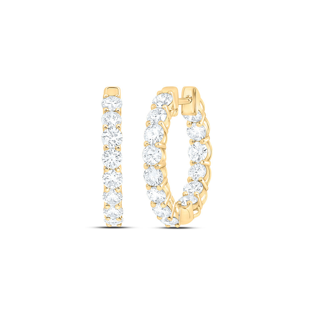 10K Yellow Or White Gold 2 3/4 Cttw Lab Grown Diamond Fashion Hoop Earring