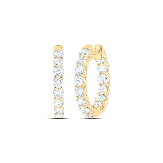 10K Yellow Or White Gold 2 3/4 Cttw Lab Grown Diamond Fashion Hoop Earring