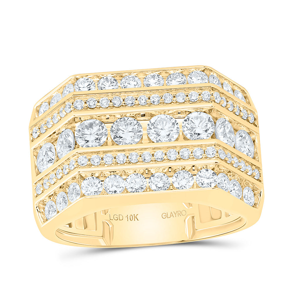 10K Yellow Gold 2 3/4 Cttw Lab Grown Diamond Mens Band